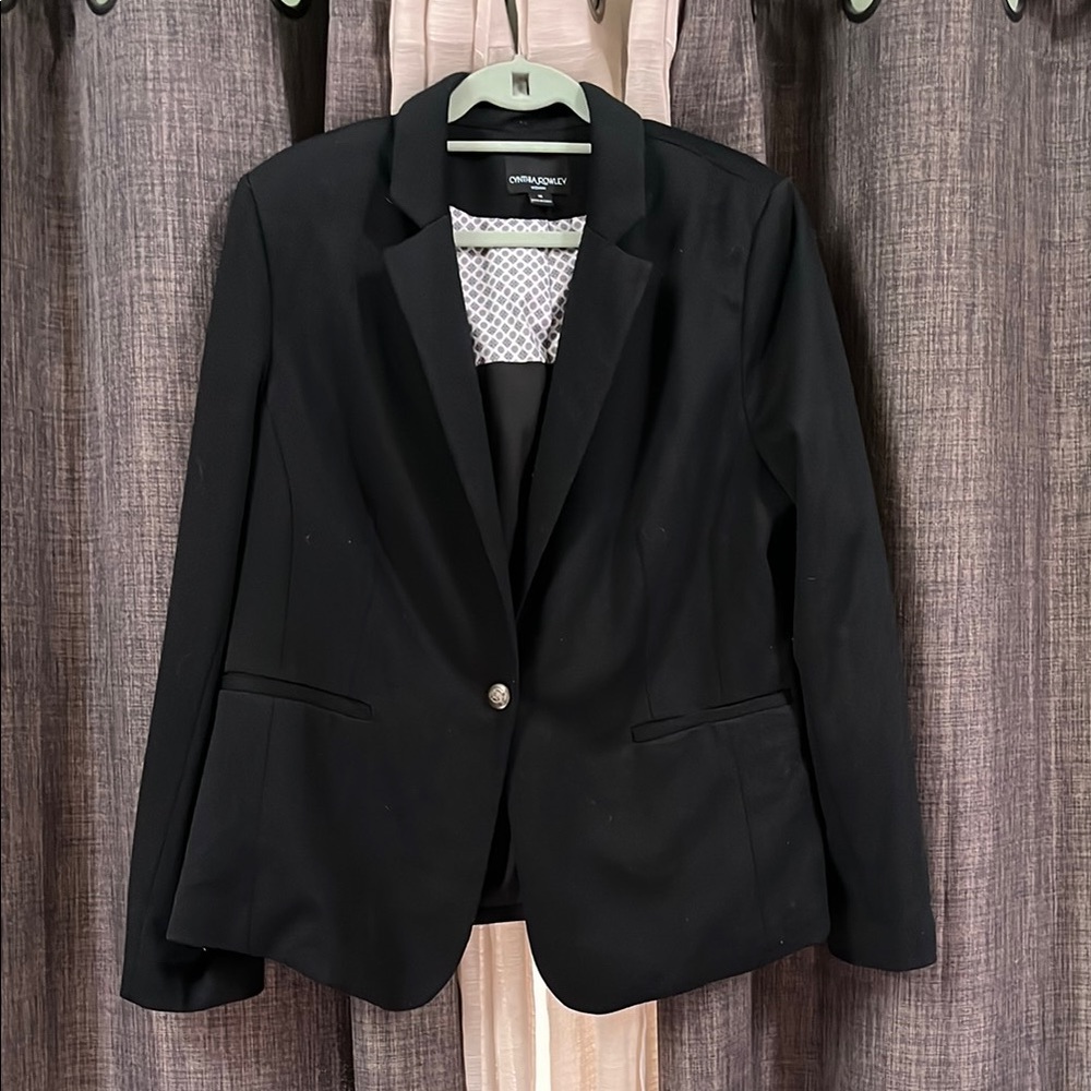 Cynthia Rowley Black Business Suit Blazer Jacket